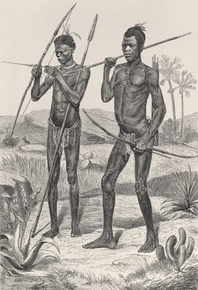 Makaraka战士，来自人类历史，第三卷，由Friedrich Ratzel教授，1898年 作者 理查德·布赫塔（Richard Buchta）